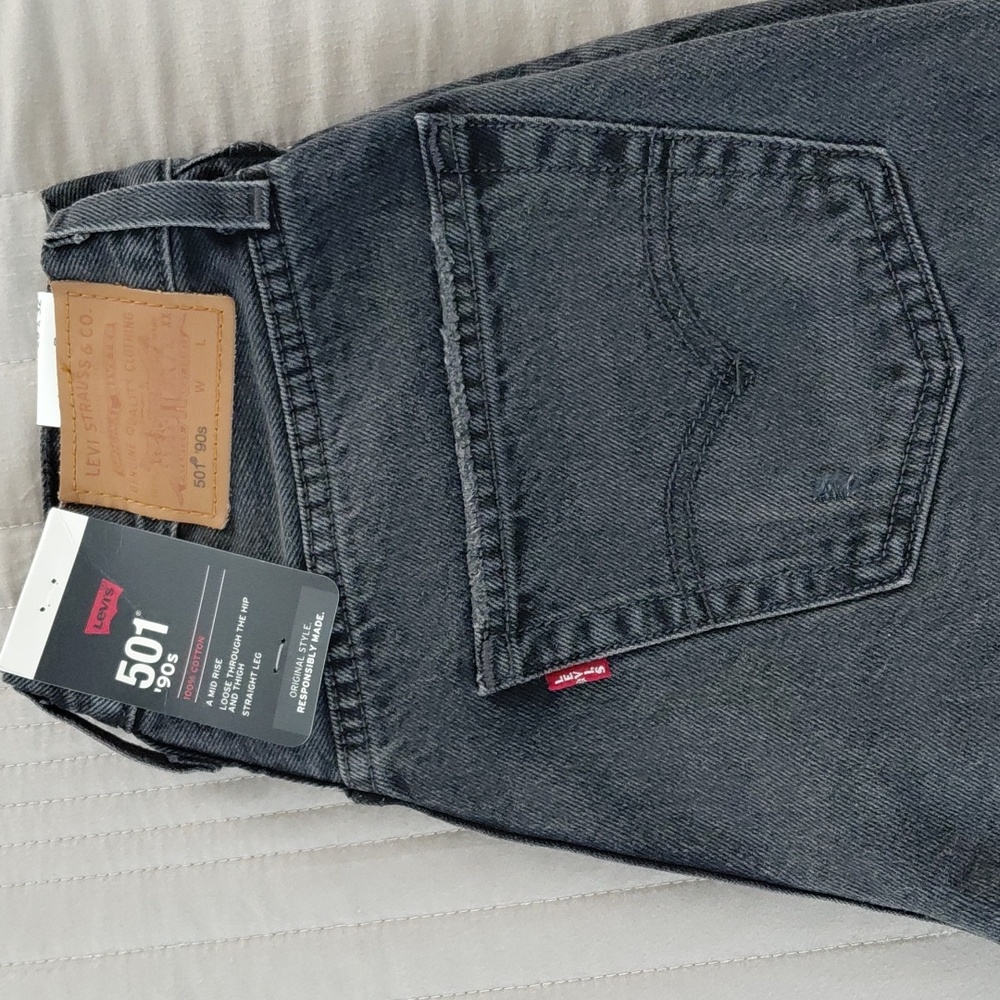 Levi's 501 '90s Straight Leg Jeans Stitch School Sz 26 - Picture 8 of 13